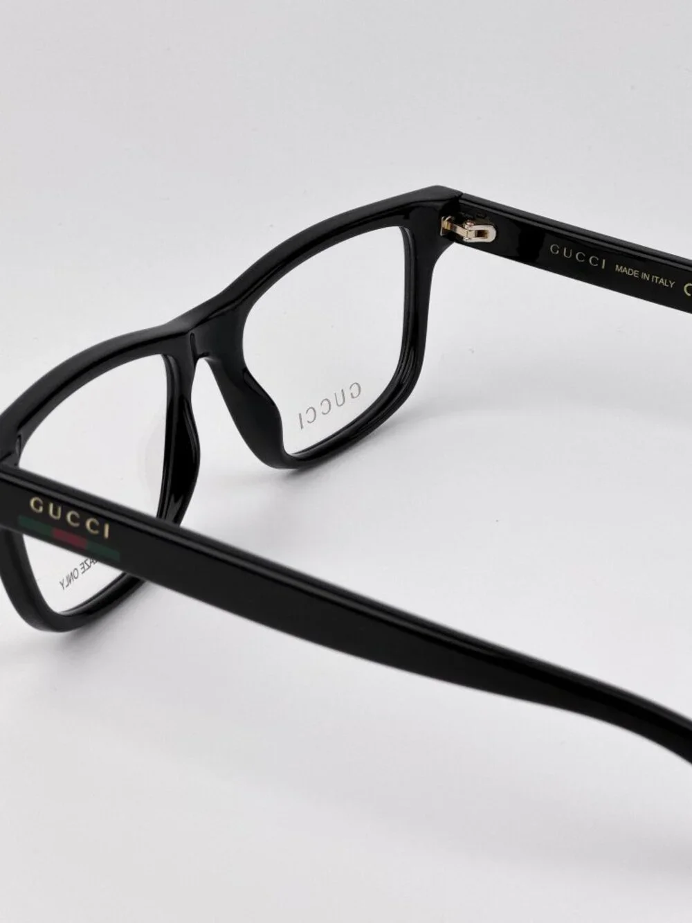 Gucci GG1987O 001 Rectangle Eyeglasses – Shiny Black | Men’s Designer Frames